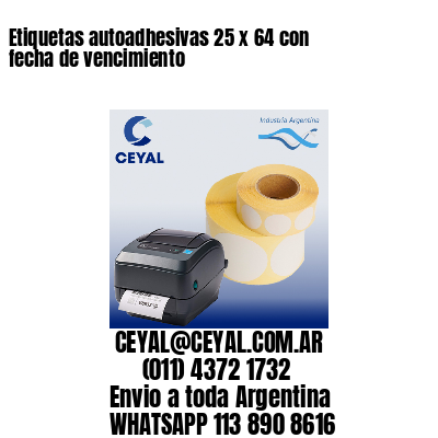 Etiquetas autoadhesivas 25 x 64 con fecha de vencimiento