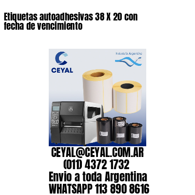 Etiquetas autoadhesivas 38 X 20 con fecha de vencimiento