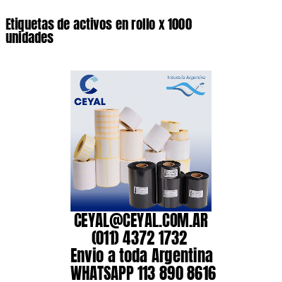 Etiquetas de activos en rollo x 1000 unidades