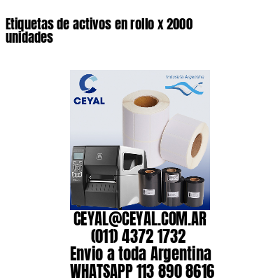 Etiquetas de activos en rollo x 2000 unidades