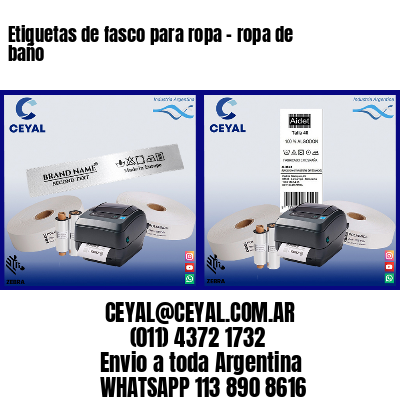 Etiquetas de fasco para ropa – ropa de baño