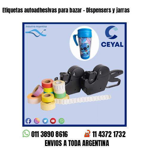 Etiquetas autoadhesivas para bazar – Dispensers y jarras