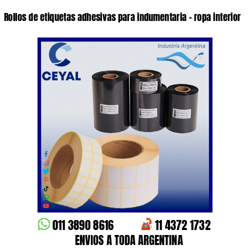 Rollos de etiquetas adhesivas para indumentaria – ropa interior