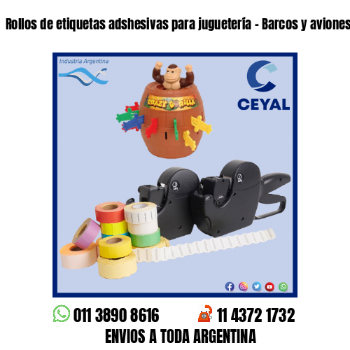 Rollos de etiquetas adshesivas para juguetería – Barcos y aviones