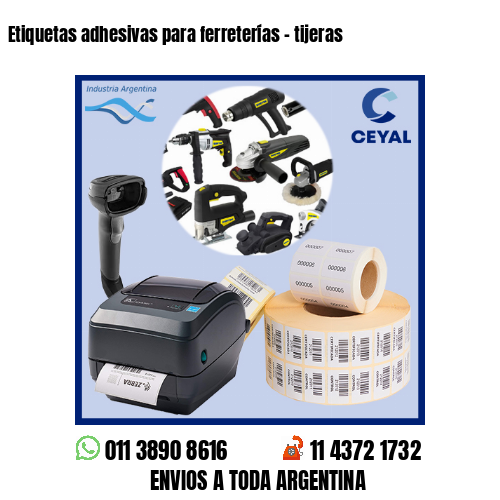 Etiquetas adhesivas para ferreterías – tijeras