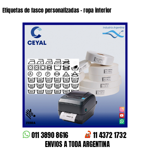 Etiquetas de fasco personalizadas – ropa interior