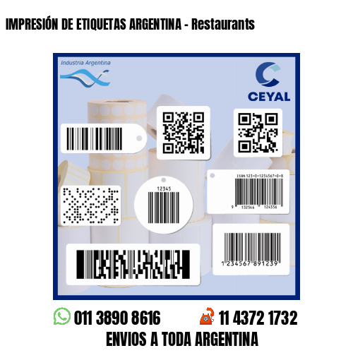 IMPRESIÓN DE ETIQUETAS ARGENTINA - Restaurants