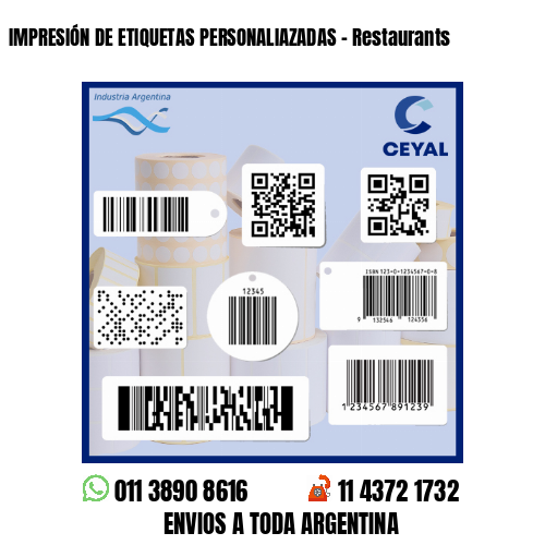 IMPRESIÓN DE ETIQUETAS PERSONALIAZADAS - Restaurants