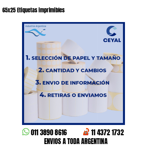 65×25 Etiquetas imprimibles