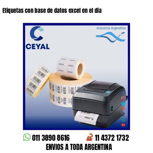 Etiquetas con base de datos excel en el dia