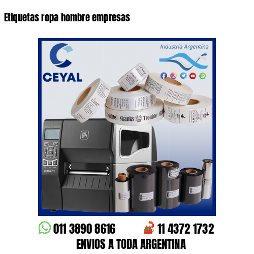 Etiquetas ropa hombre empresas