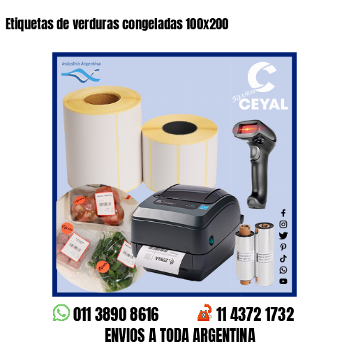 Etiquetas de verduras congeladas 100×200