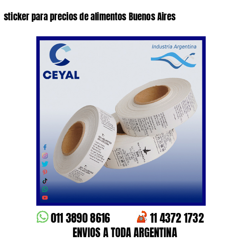 sticker para precios de alimentos Buenos Aires