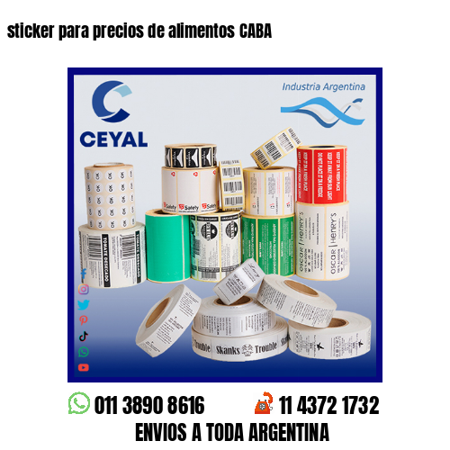 sticker para precios de alimentos CABA