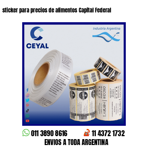 sticker para precios de alimentos Capital Federal