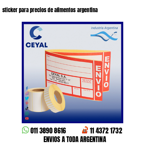 sticker para precios de alimentos argentina