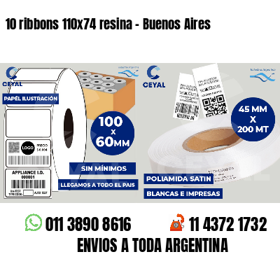 10 ribbons 110x74 resina - Buenos Aires