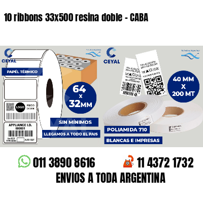 10 ribbons 33x500 resina doble - CABA