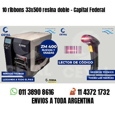 10 ribbons 33x500 resina doble - Capital Federal