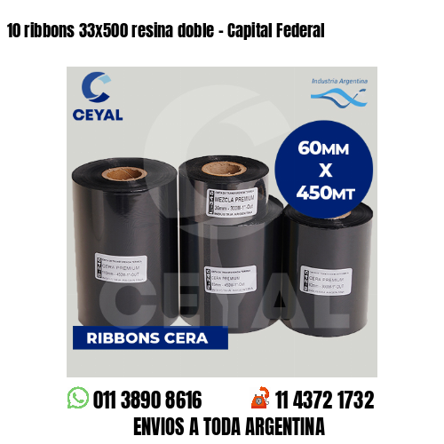 10 ribbons 33x500 resina doble - Capital Federal