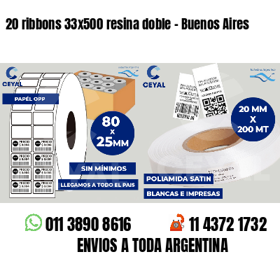 20 ribbons 33x500 resina doble - Buenos Aires