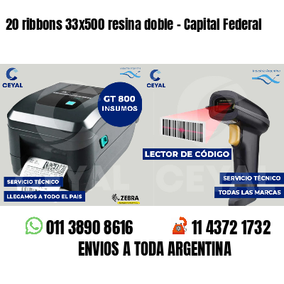 20 ribbons 33x500 resina doble - Capital Federal