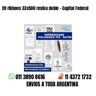 20 ribbons 33x500 resina doble - Capital Federal