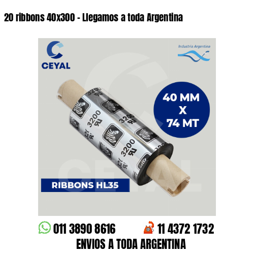 20 ribbons 40×300 – Llegamos a toda Argentina