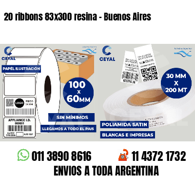 20 ribbons 83x300 resina - Buenos Aires