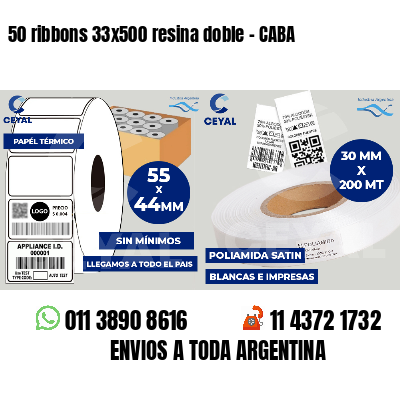 50 ribbons 33x500 resina doble - CABA