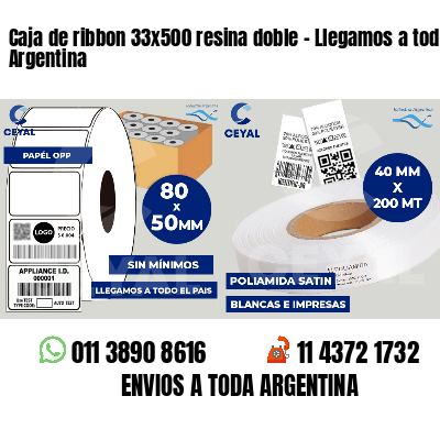 Caja de ribbon 33x500 resina doble - Llegamos a toda Argentina