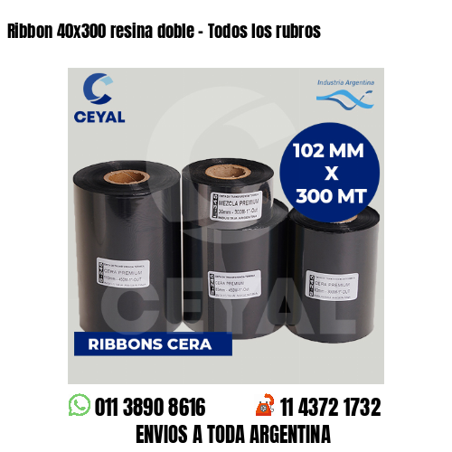 Ribbon 40x300 resina doble - Todos los rubros