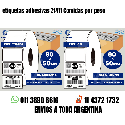 etiquetas adhesivas Zt411 Comidas por peso