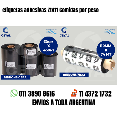 etiquetas adhesivas Zt411 Comidas por peso