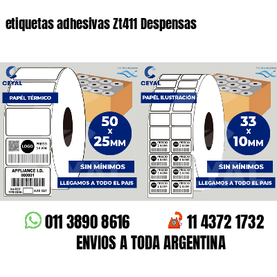 etiquetas adhesivas Zt411 Despensas