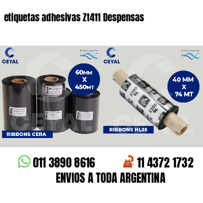 etiquetas adhesivas Zt411 Despensas