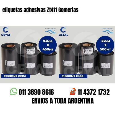 etiquetas adhesivas Zt411 Gomerías