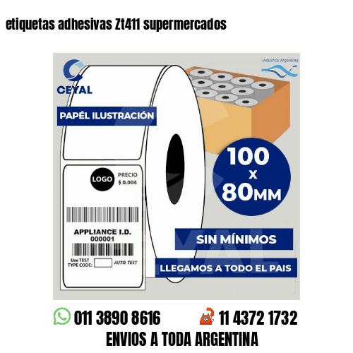 etiquetas adhesivas Zt411 supermercados