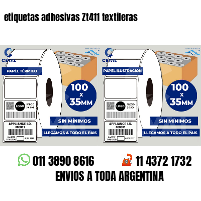 etiquetas adhesivas Zt411 textileras