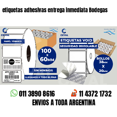 etiquetas adhesivas entrega inmediata Bodegas