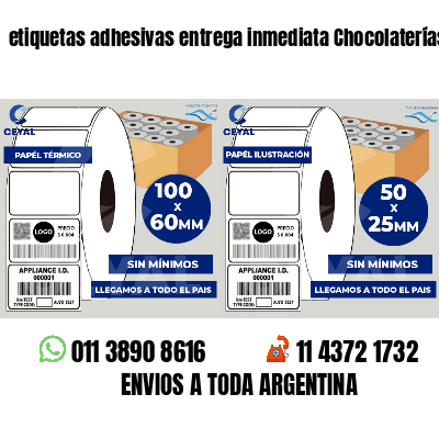 etiquetas adhesivas entrega inmediata Chocolaterías