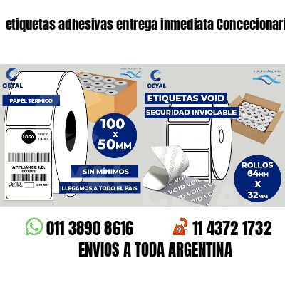 etiquetas adhesivas entrega inmediata Concecionaria