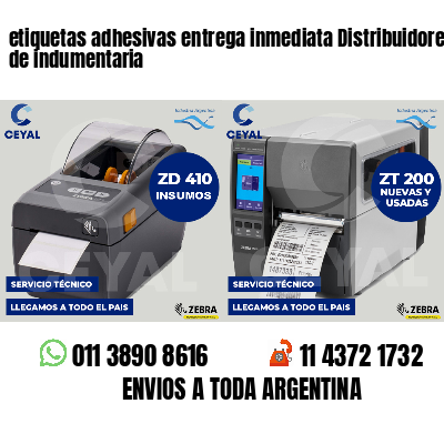 etiquetas adhesivas entrega inmediata Distribuidores de indumentaria