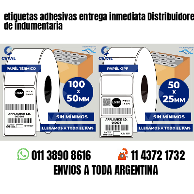 etiquetas adhesivas entrega inmediata Distribuidores de indumentaria