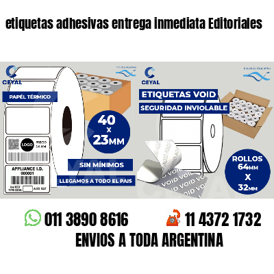 etiquetas adhesivas entrega inmediata Editoriales