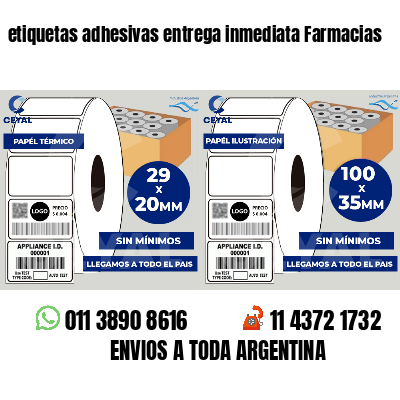 etiquetas adhesivas entrega inmediata Farmacias