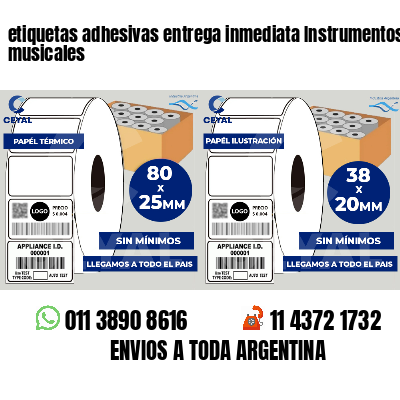 etiquetas adhesivas entrega inmediata Instrumentos musicales