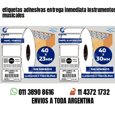 etiquetas adhesivas entrega inmediata Instrumentos musicales