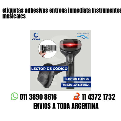 etiquetas adhesivas entrega inmediata Instrumentos musicales