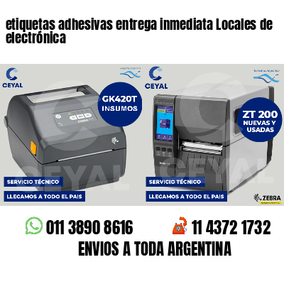 etiquetas adhesivas entrega inmediata Locales de electrónica